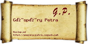 Gáspáry Petra névjegykártya